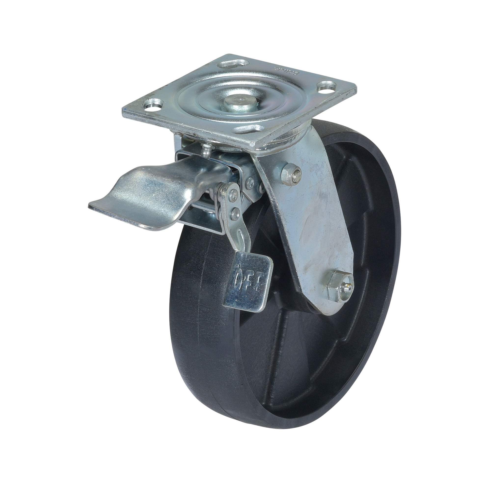 Vestil Total Locking Swivel Casters — 8in. x 2in., Glass-Filled Nylon, 2,000–4,000 lb. Capacity, Model# AHS-2/4-TLC